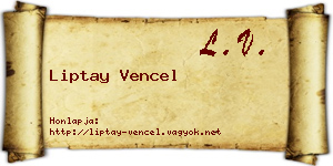 Liptay Vencel névjegykártya